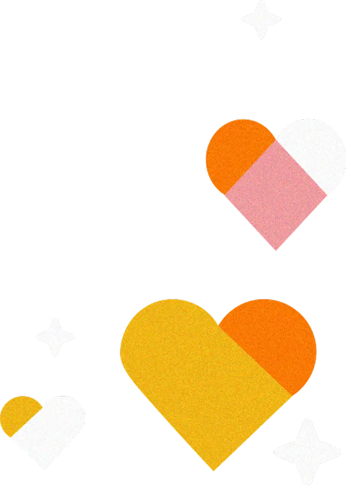 Hearts and star illustration